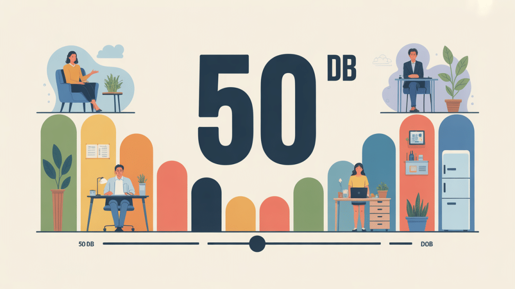 illustration bruit 50db vie quotidienne