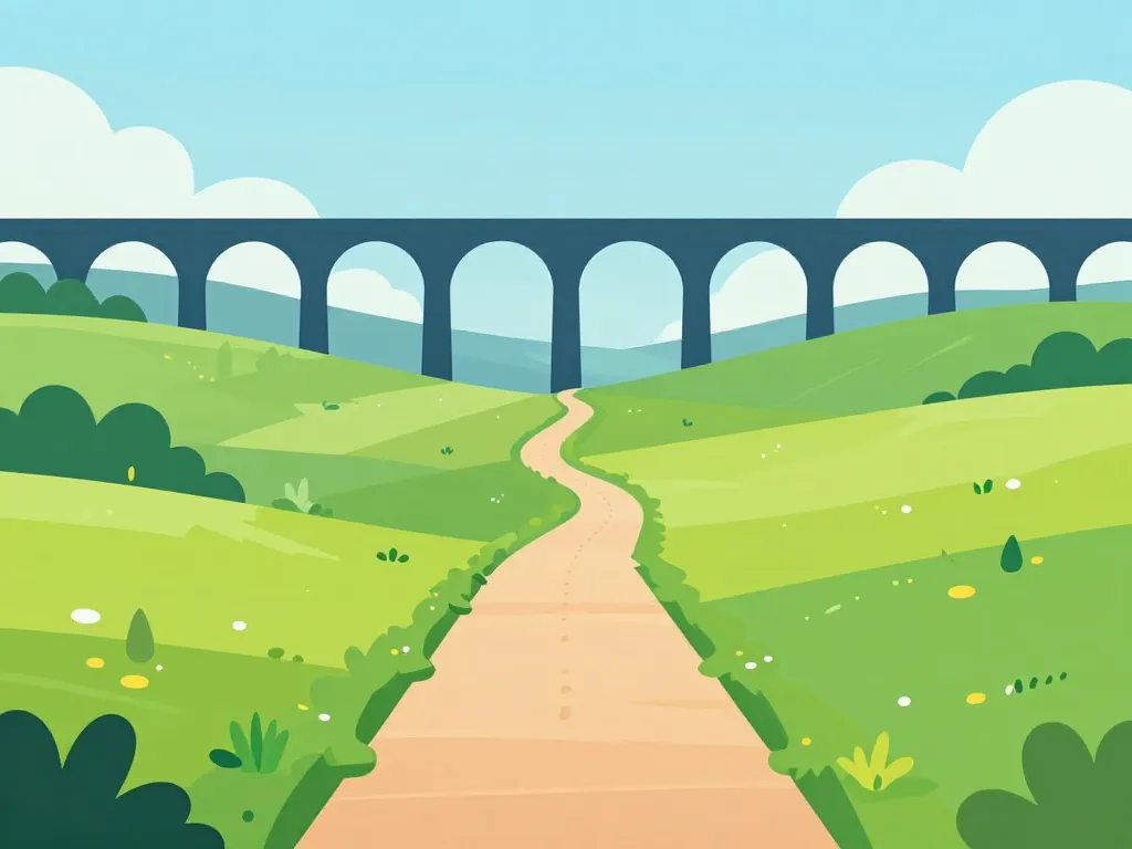 chemin accès viaduc de coquilleau paysage