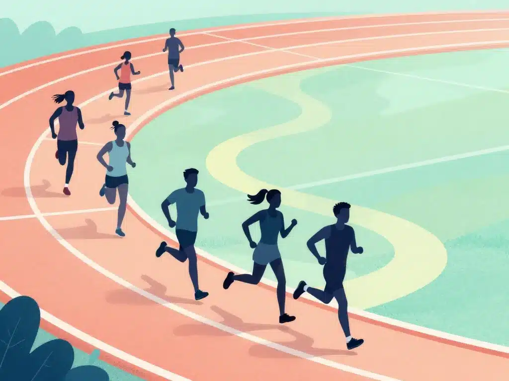 illustration allure vitesse progression piste coureurs