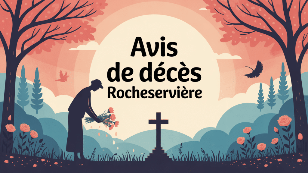avis de décès rocheservière illustration stèle fleurs