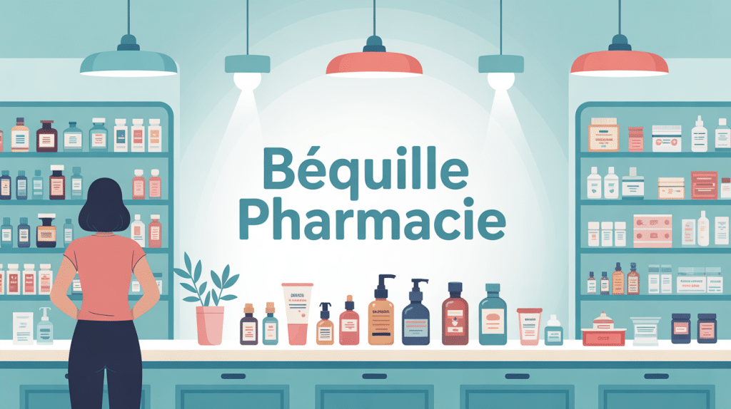 bequille pharmacie visuel comptoir pharmacie