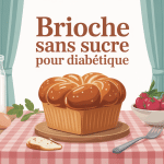 brioche sans sucre pour diabetique sur table avec ingrédients adaptés