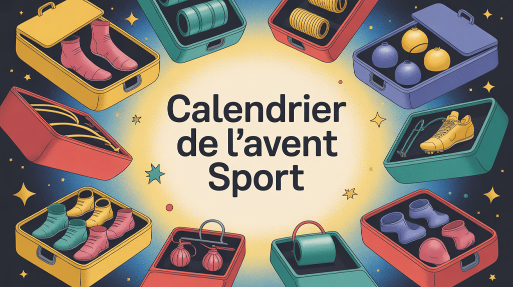 illustration calendrier de l avent sport accessoires festifs