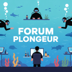 Illustration vectorielle forum plongeur