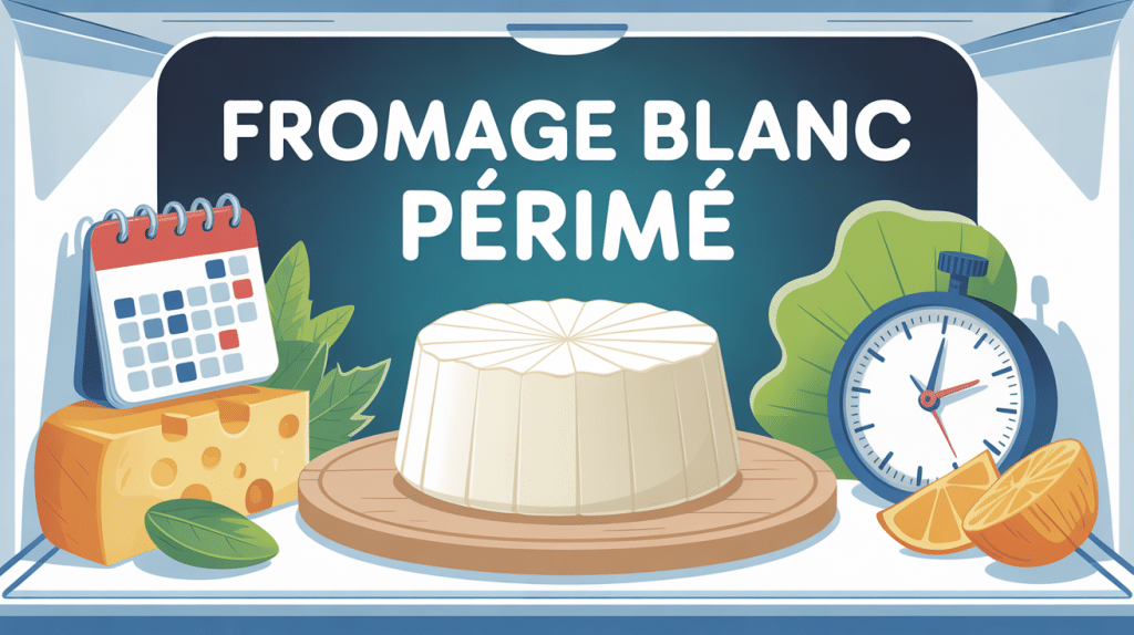 fromage blanc périmé pas ouvert au centre d’un réfrigérateur