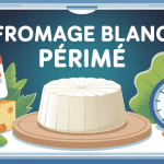 fromage blanc périmé pas ouvert au centre d’un réfrigérateur