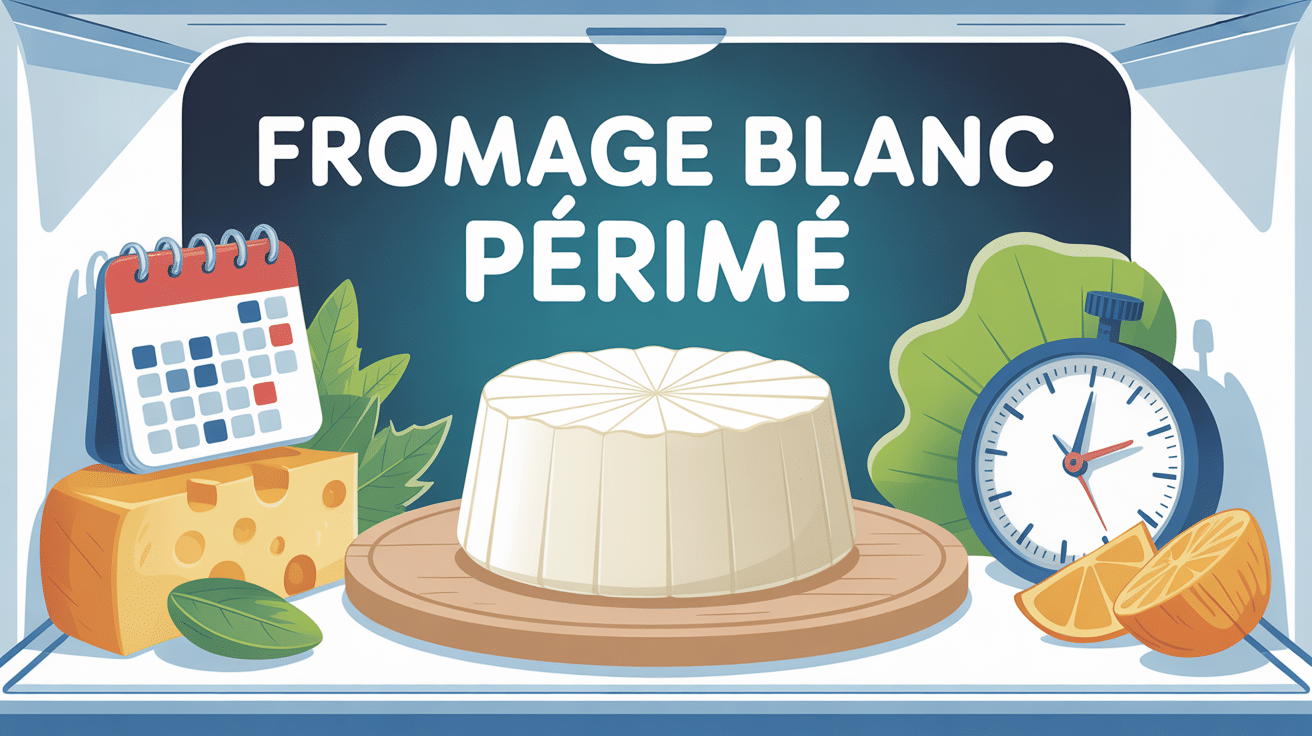 fromage blanc périmé pas ouvert au centre d’un réfrigérateur
