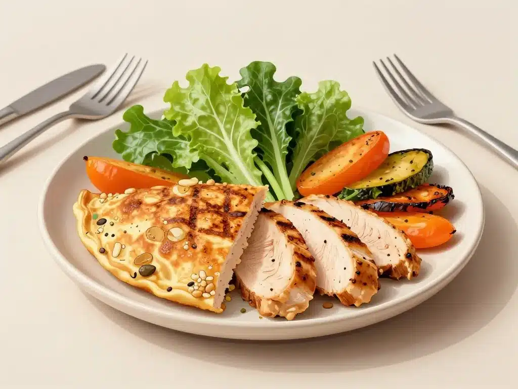 galette proteine salee avec légumes et protéines