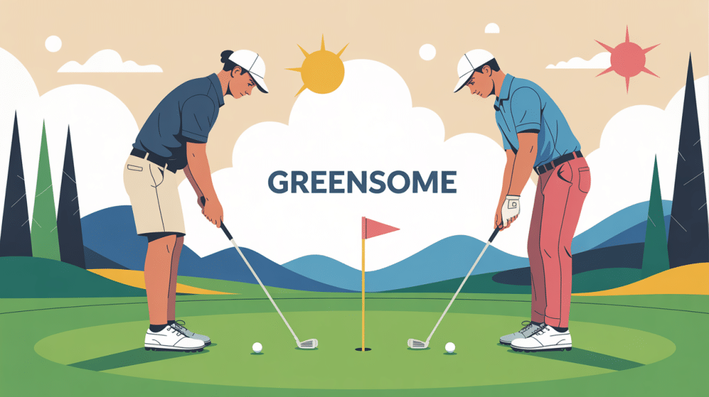 Illustration greensome équipe stratégie golf