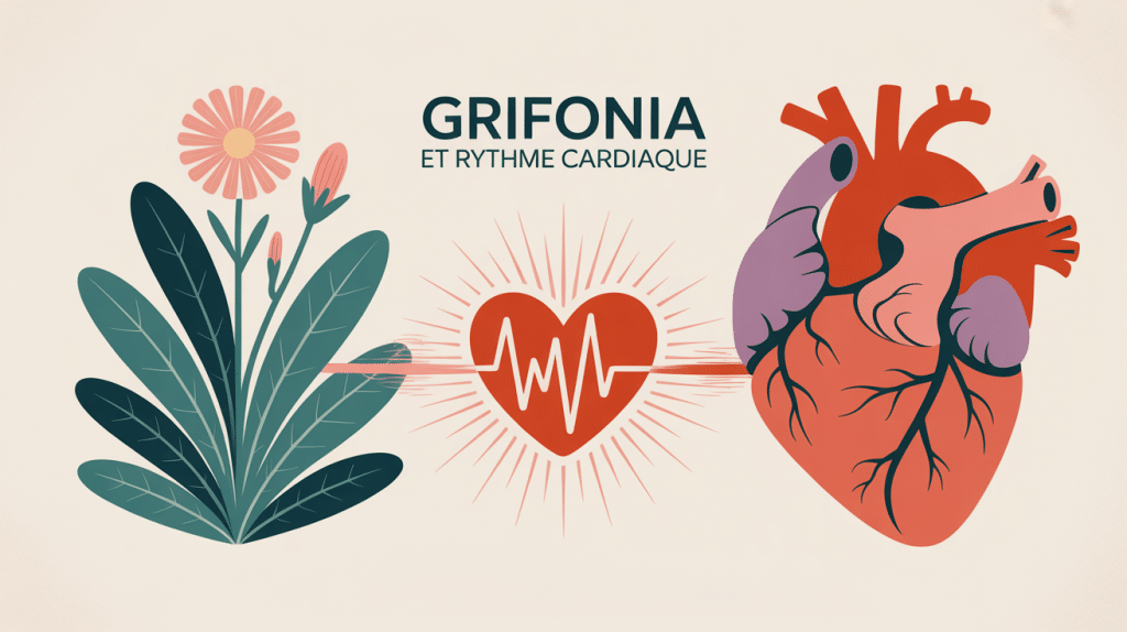 griffonia et rythme cardiaque illustration plante et cœur