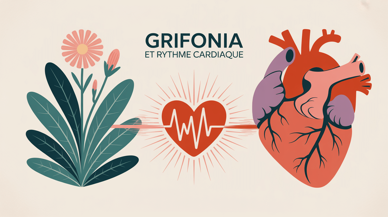 griffonia et rythme cardiaque illustration plante et cœur