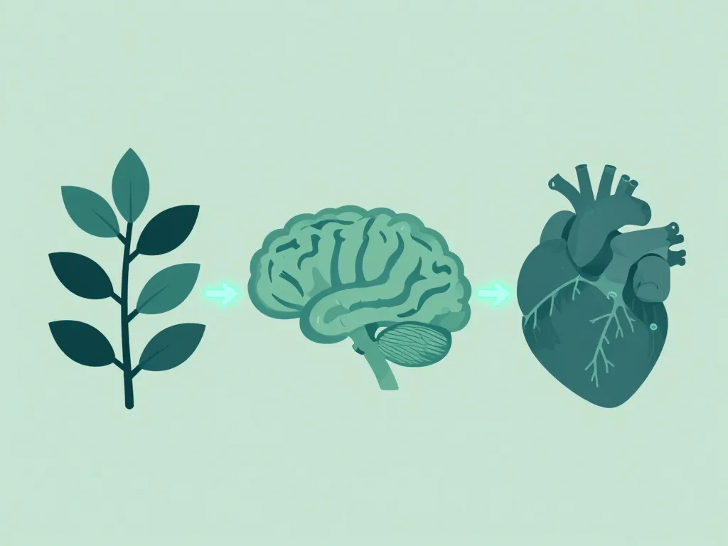 griffonia et rythme cardiaque schéma effet sur cerveau et cœur