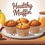 healthy muffin moelleux entourés d'ingrédients naturels
