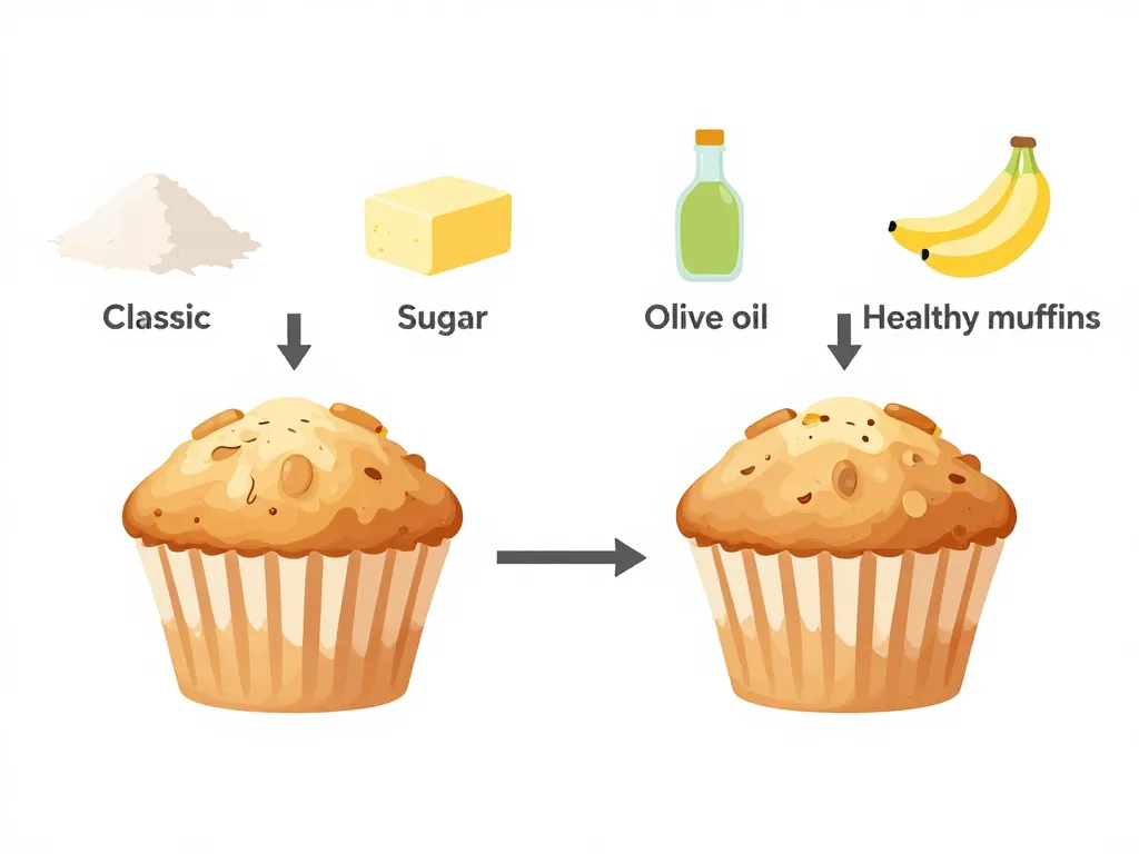 diagramme des ingrédients healthy muffin vs classiques