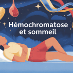 illustration hemochromatose et sommeil fond nuit