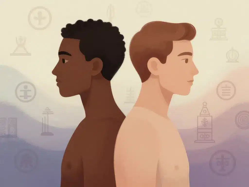 image homme maigre noir vs blanc contraste social