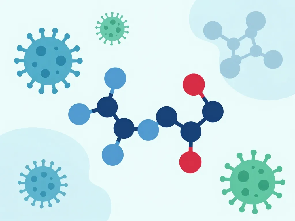 Diagramme L lysine bouton de fievre, molécules et virus