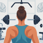 machine pour le dos, illustration stylisée de différents appareils musculation et ergonomie