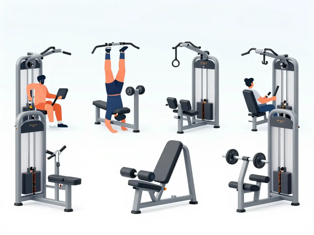 machine pour les jambes types quadriceps fessiers mollets illustration