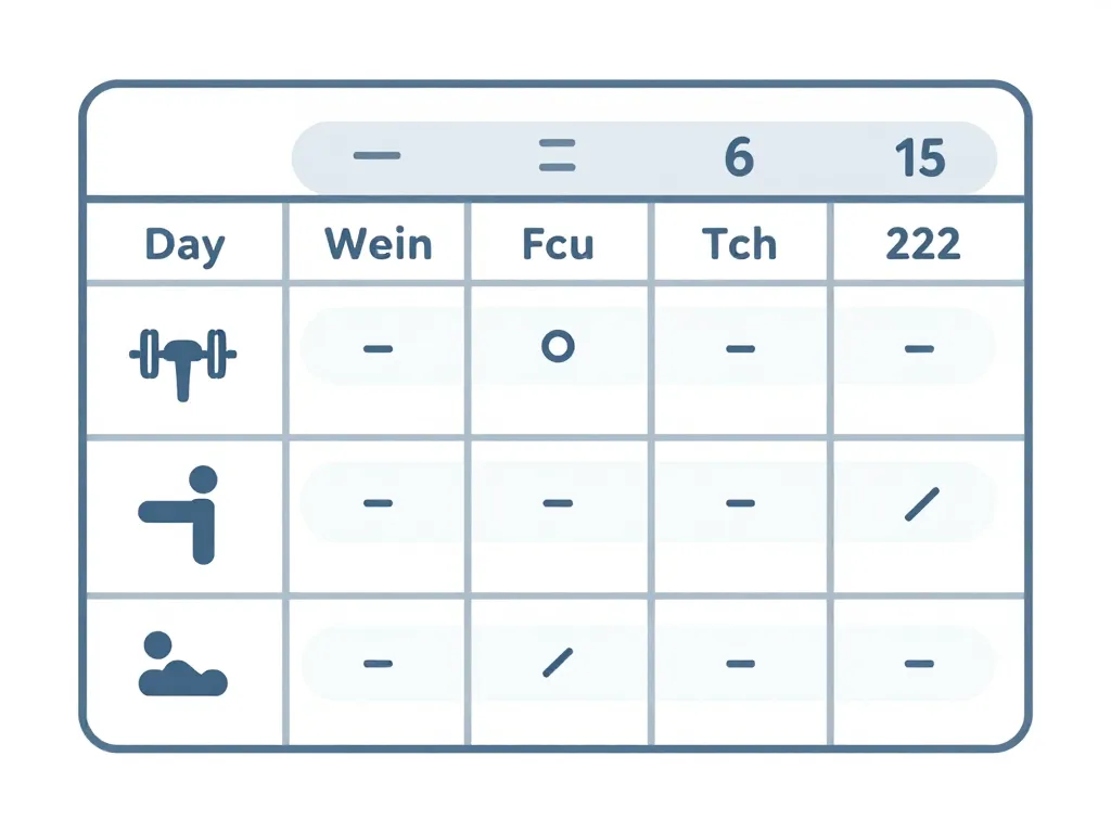 musculation tableau des charges structure simple et claire