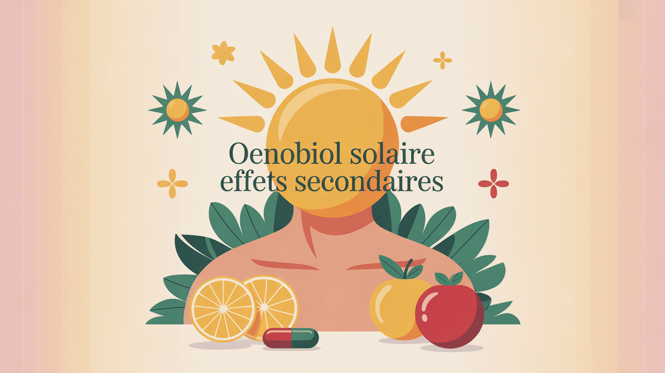 Oenobiol Solaire effet secondaire illustration capsules et peau exposée