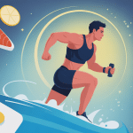 omega 3 pour musculation visuel stylisé athlète performance