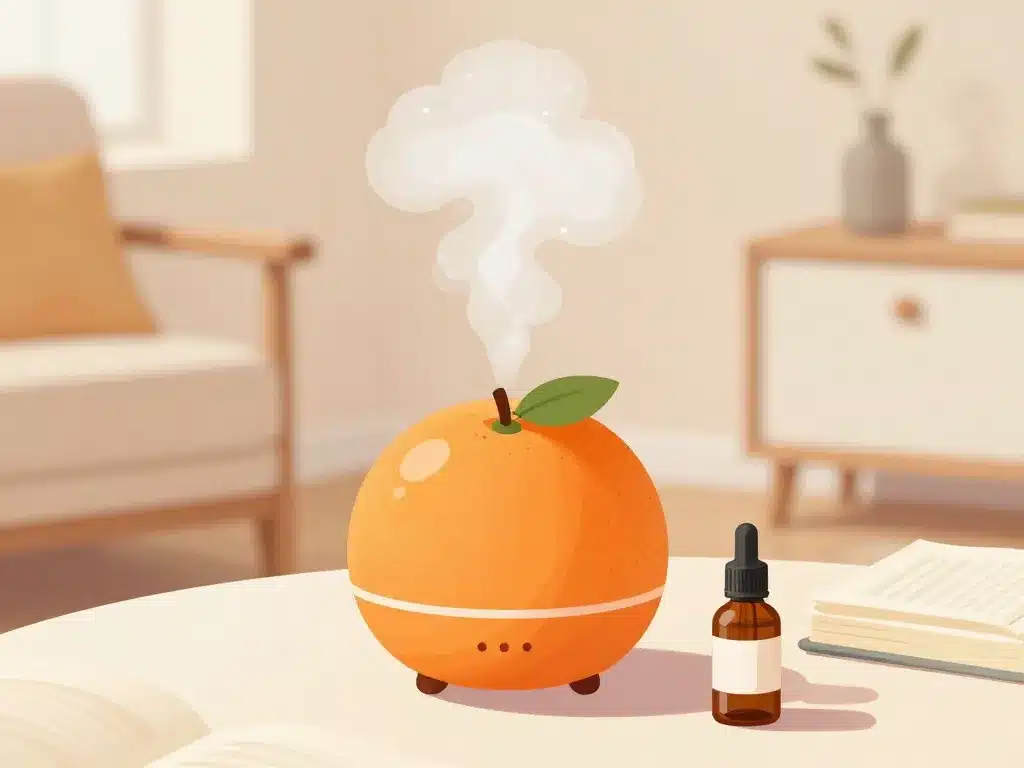 usages quotidiens orange douce huile essentiel illustration