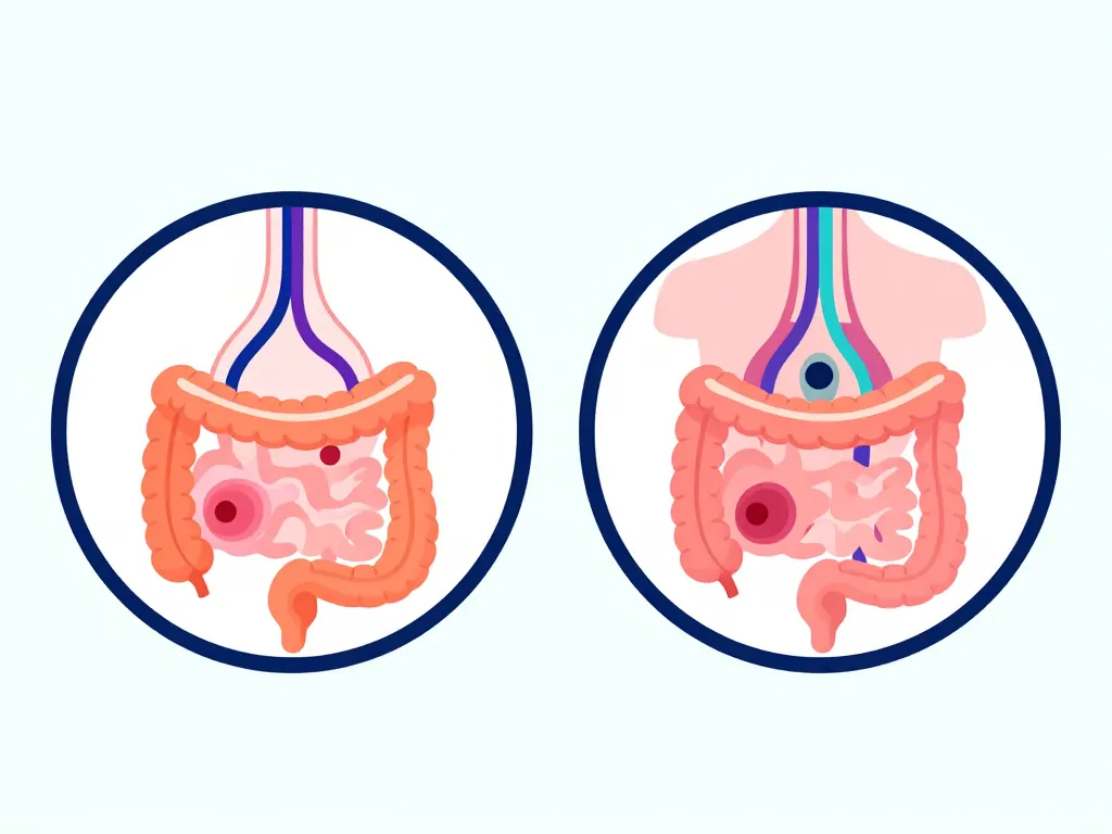 illustration endoscopie avec position de l'horloge digestive orl