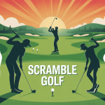 illustration scramble golf équipe dynamique
