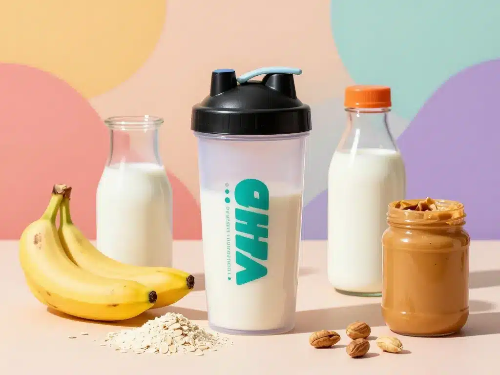 scène produit shaker prise de masse ingrédients fitness