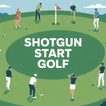illustration shotgun in golf parcours départs simultanés