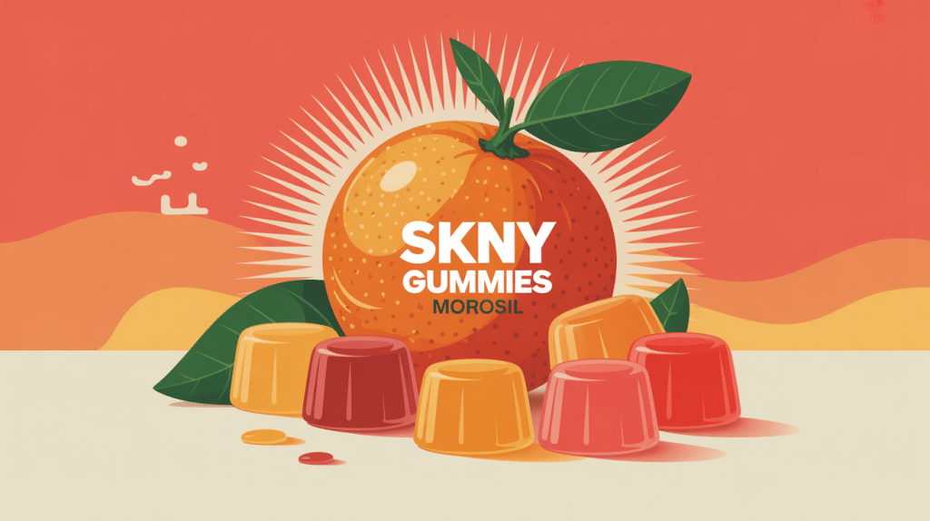 SKNY Gummies Morosil avec orange sanguine et ambiance bien-être