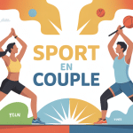 illustration colorée de sport a faire en couple