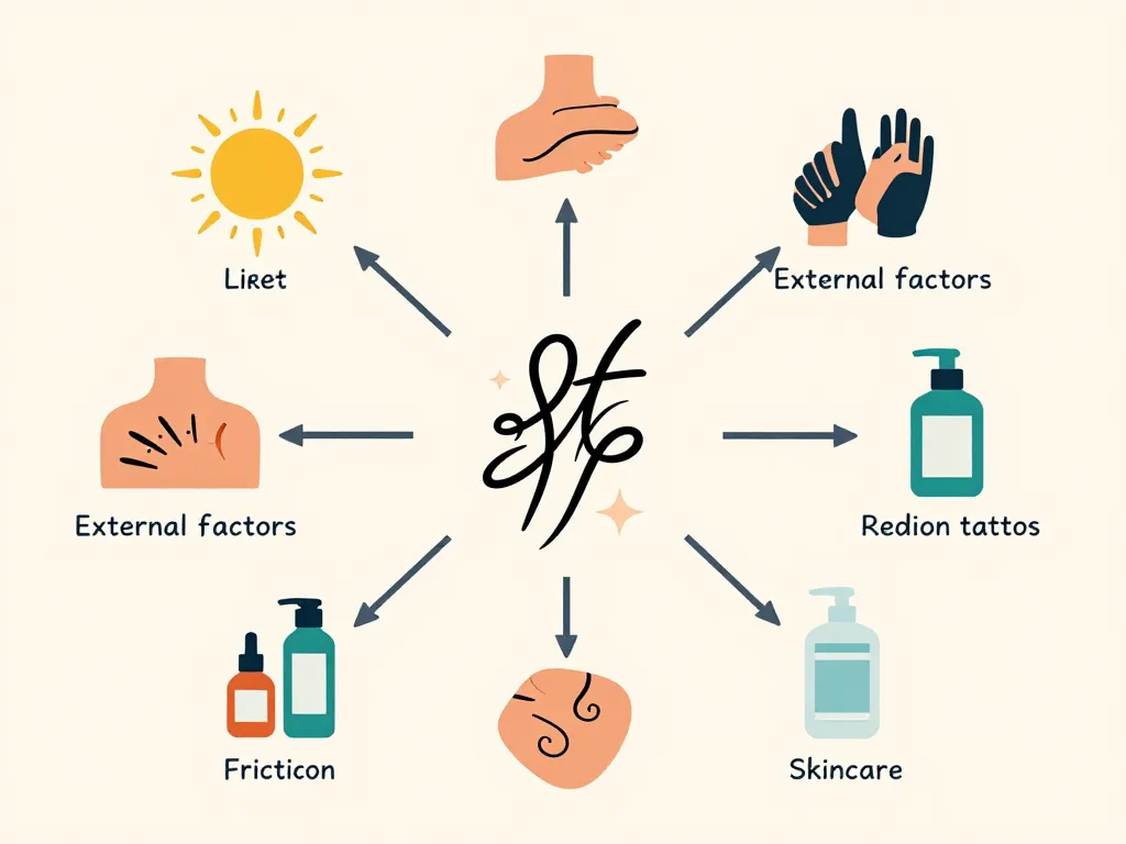 Diagramme tatouage qui s'efface pendant cicatrisation soleil frottements soins