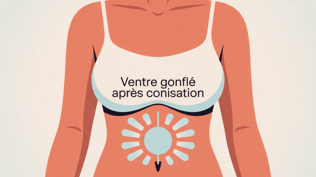 illustration du ventre gonflé après conisation
