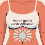 illustration du ventre gonflé après conisation