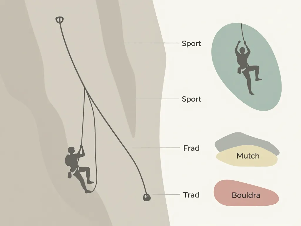 diagramme concept voie escalade types paroi rocher