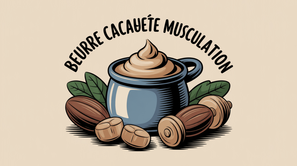 Illustration beurre de cacahuete musculation sportive