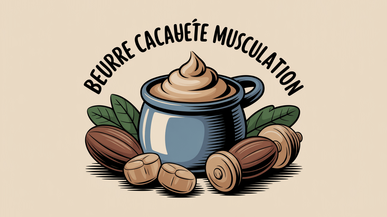 Illustration beurre de cacahuete musculation sportive