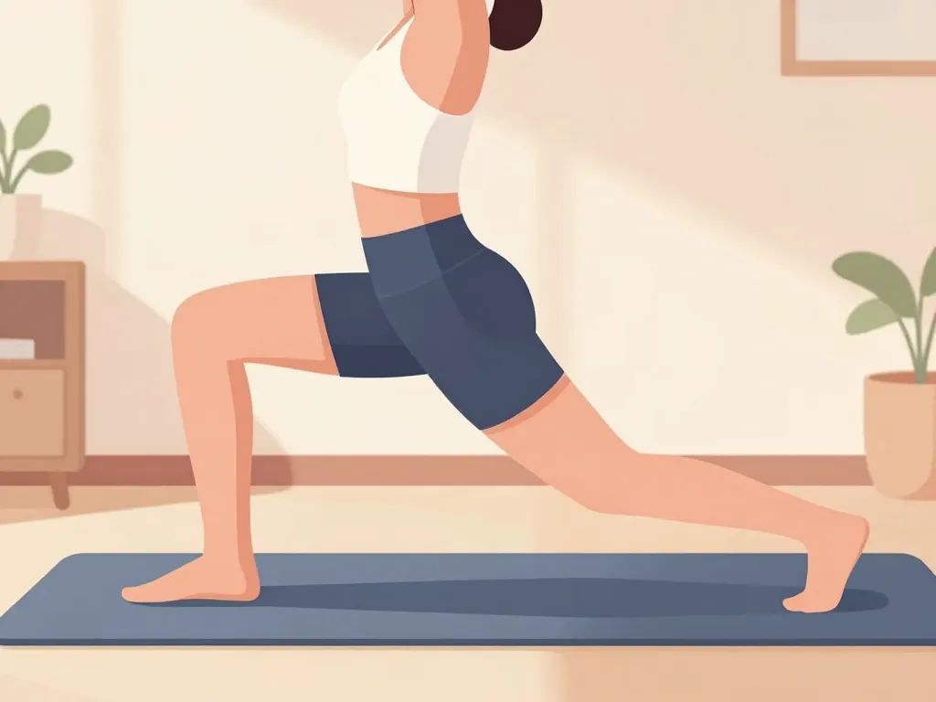 exercice maison comment étirer le psoas lunge sur tapis