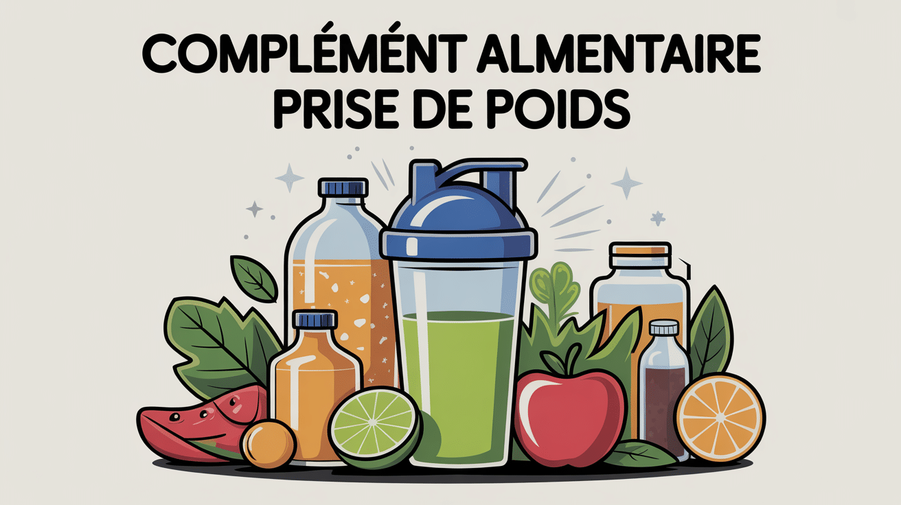 complements alimentaire prise de poids illustration produits variés