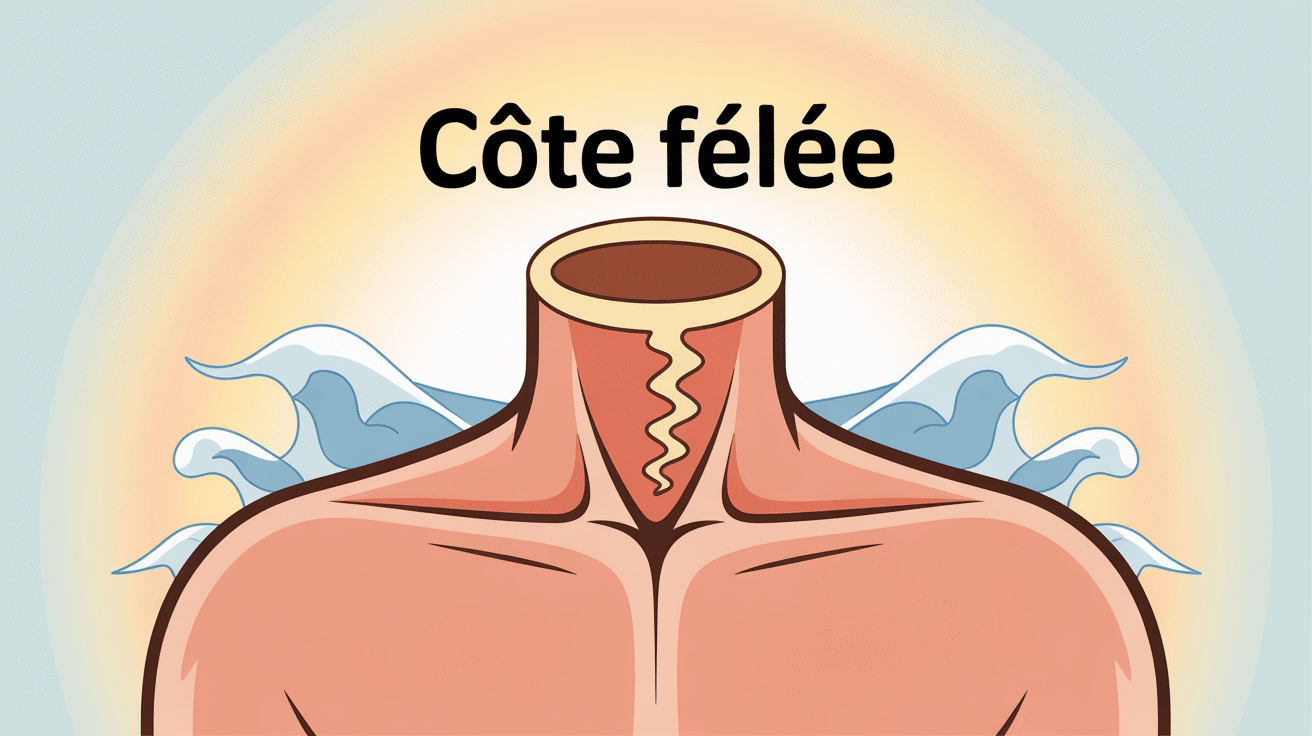 illustration d'un thorax avec cote fêlée