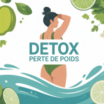 illustration detox perte de poids fruits légumes eau