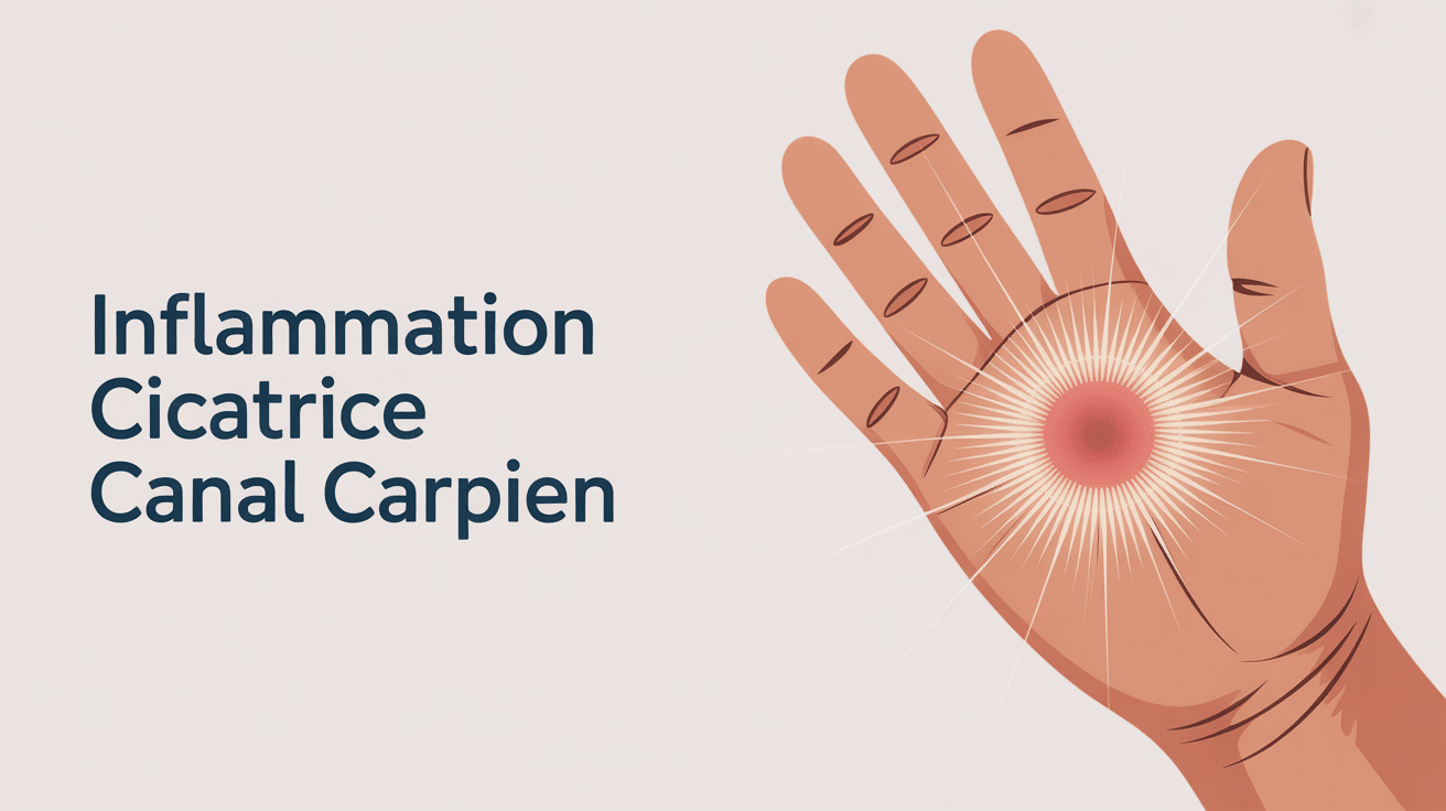 inflammation cicatrice canal carpien main cicatrice rouge guérison