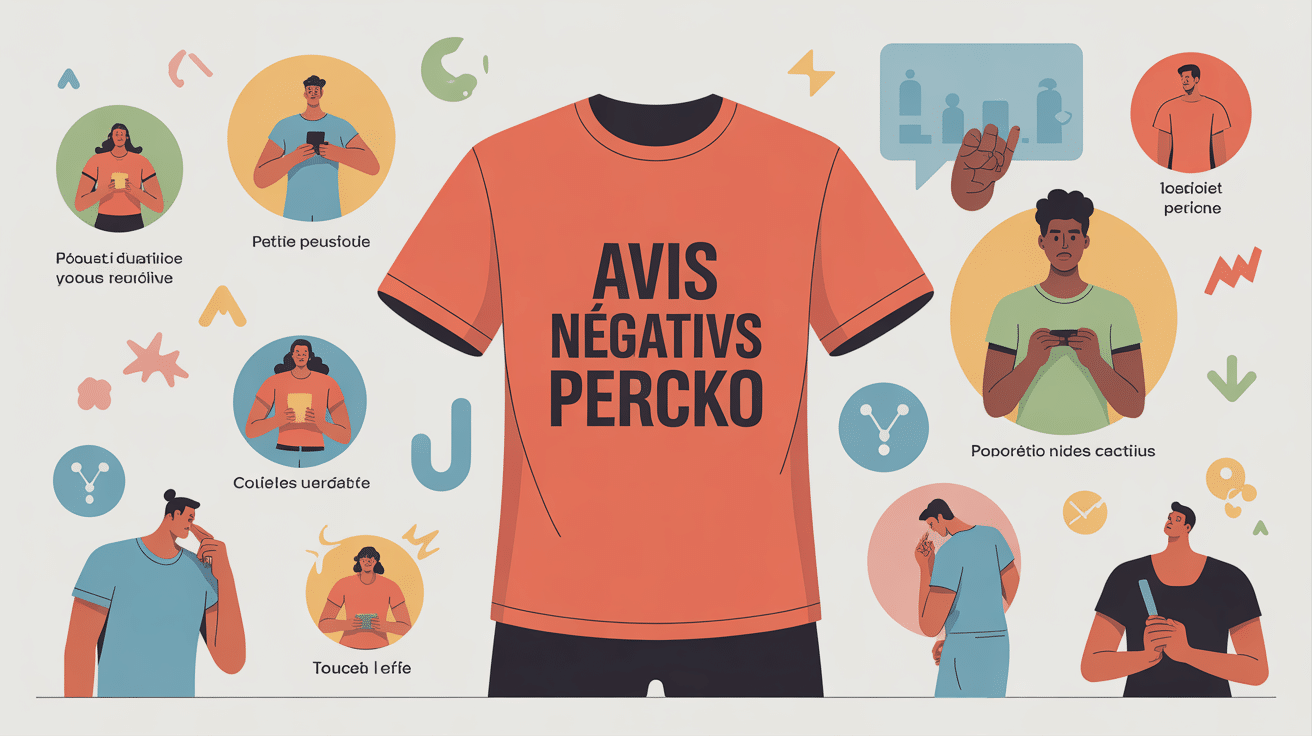 Percko avis négatif illustration t-shirt et réactions positives négatives