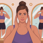 Illustration perdre son double menton en 10 jours devant miroir