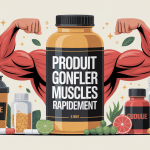 Produit pour gonfler les muscles rapidement illustration vectorielle