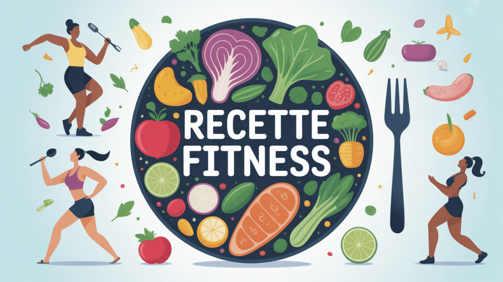 Illustration assiette équilibrée recette fitness