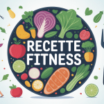 Illustration assiette équilibrée recette fitness
