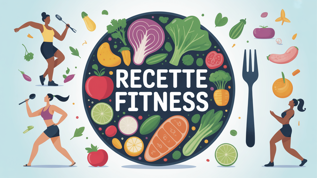 Illustration assiette équilibrée recette fitness